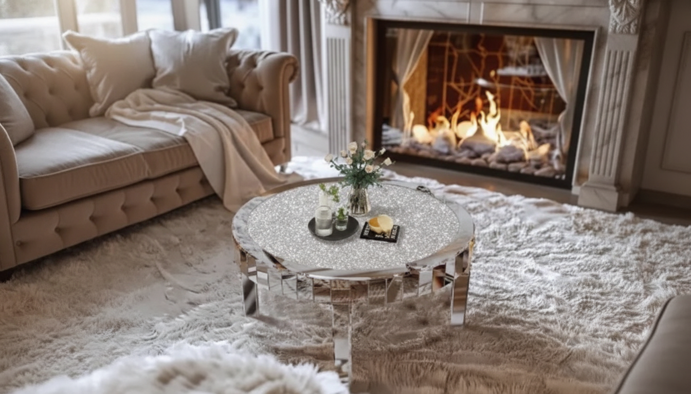 Mirrored Coffee Table with Crystal Inlay: Style & Care