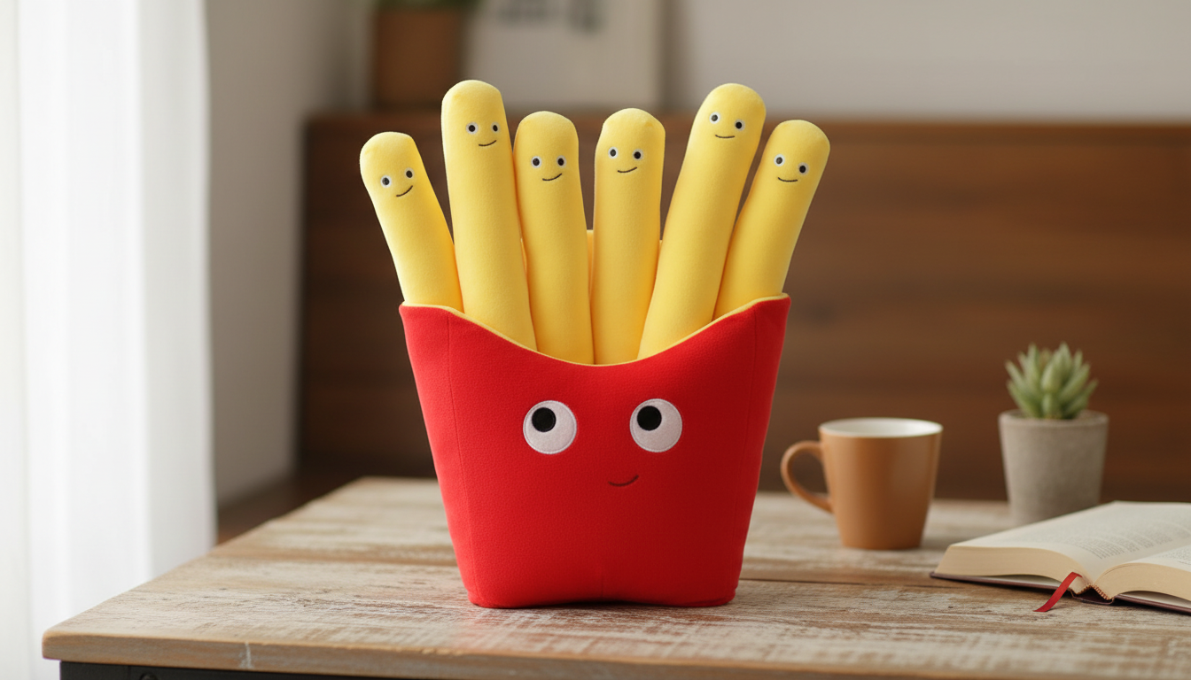 Realistic French Fries Plush Pillow for Cozy, Fun Decor