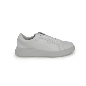 Calvin Klein Grey Leather Sneakers for Everyday Style
